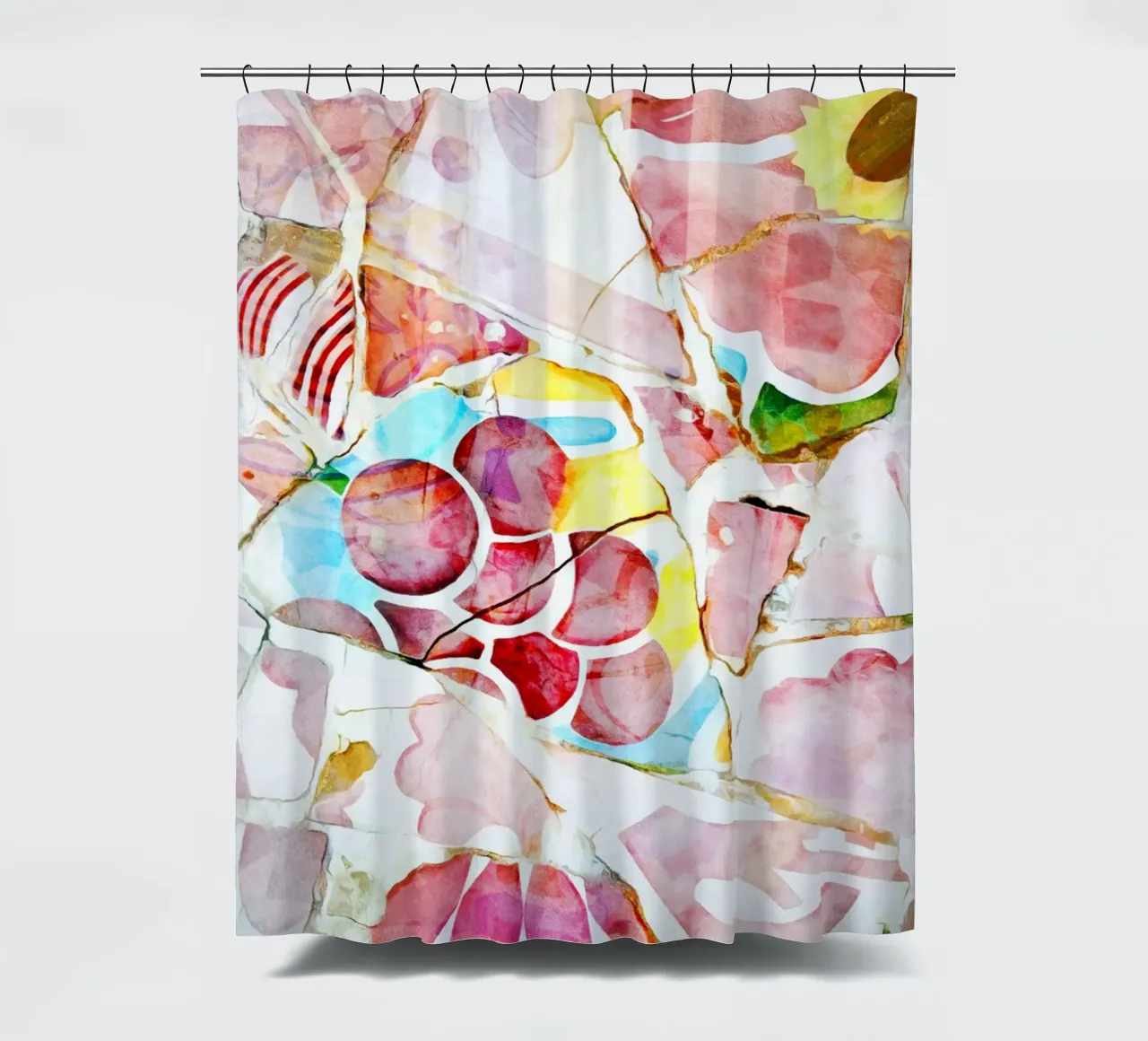 Mosaic of Barcelona 14 shower curtain by amini54