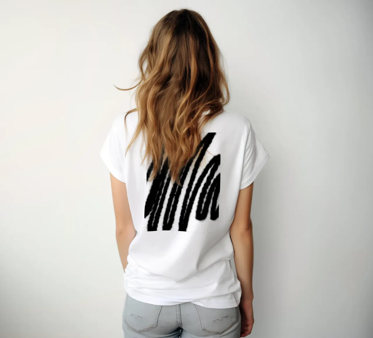 Black on White Abstract women's fitted t-shirt by Studio B
