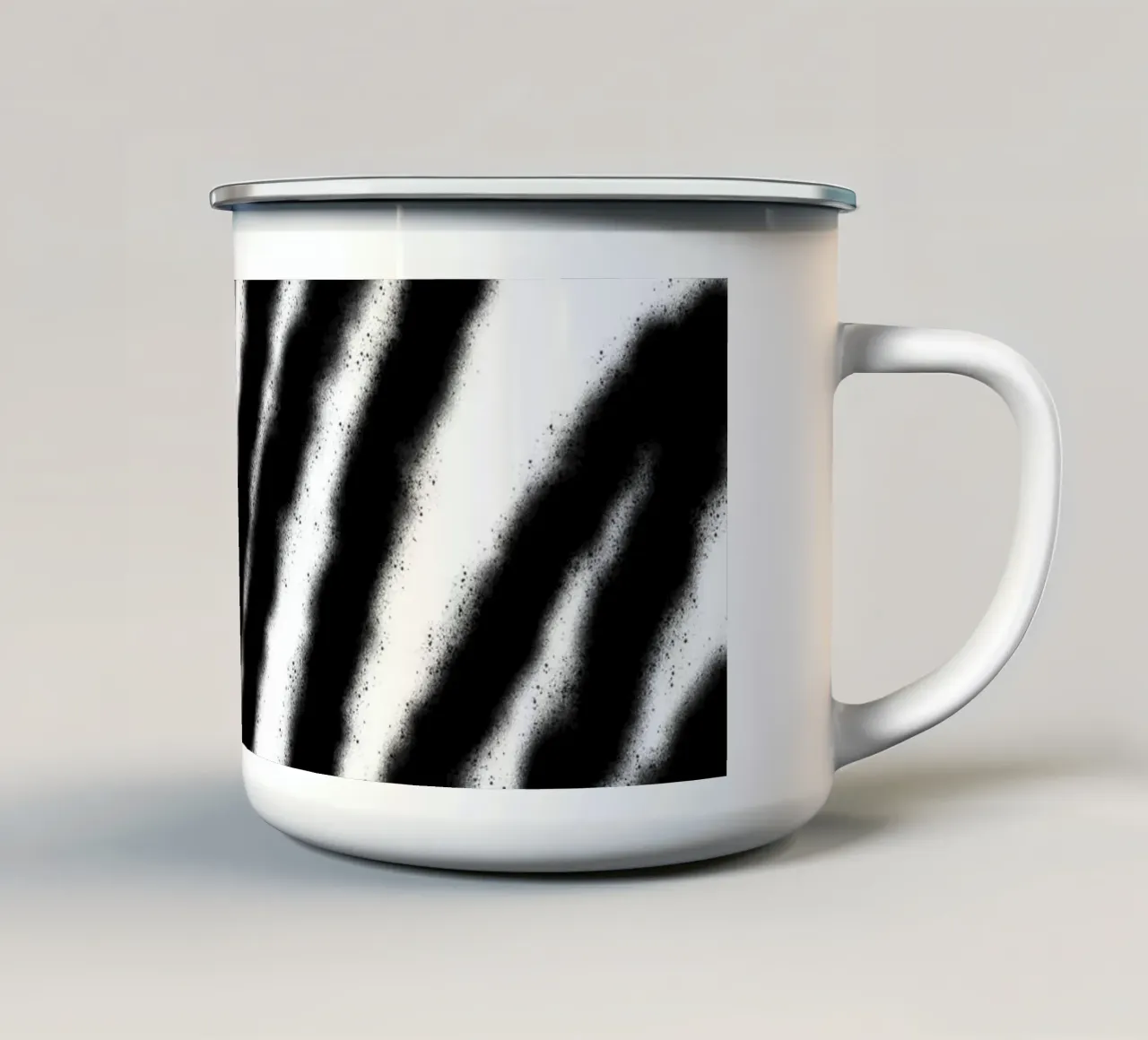 Nero su bianco astratto tazza in smalto da Studio B