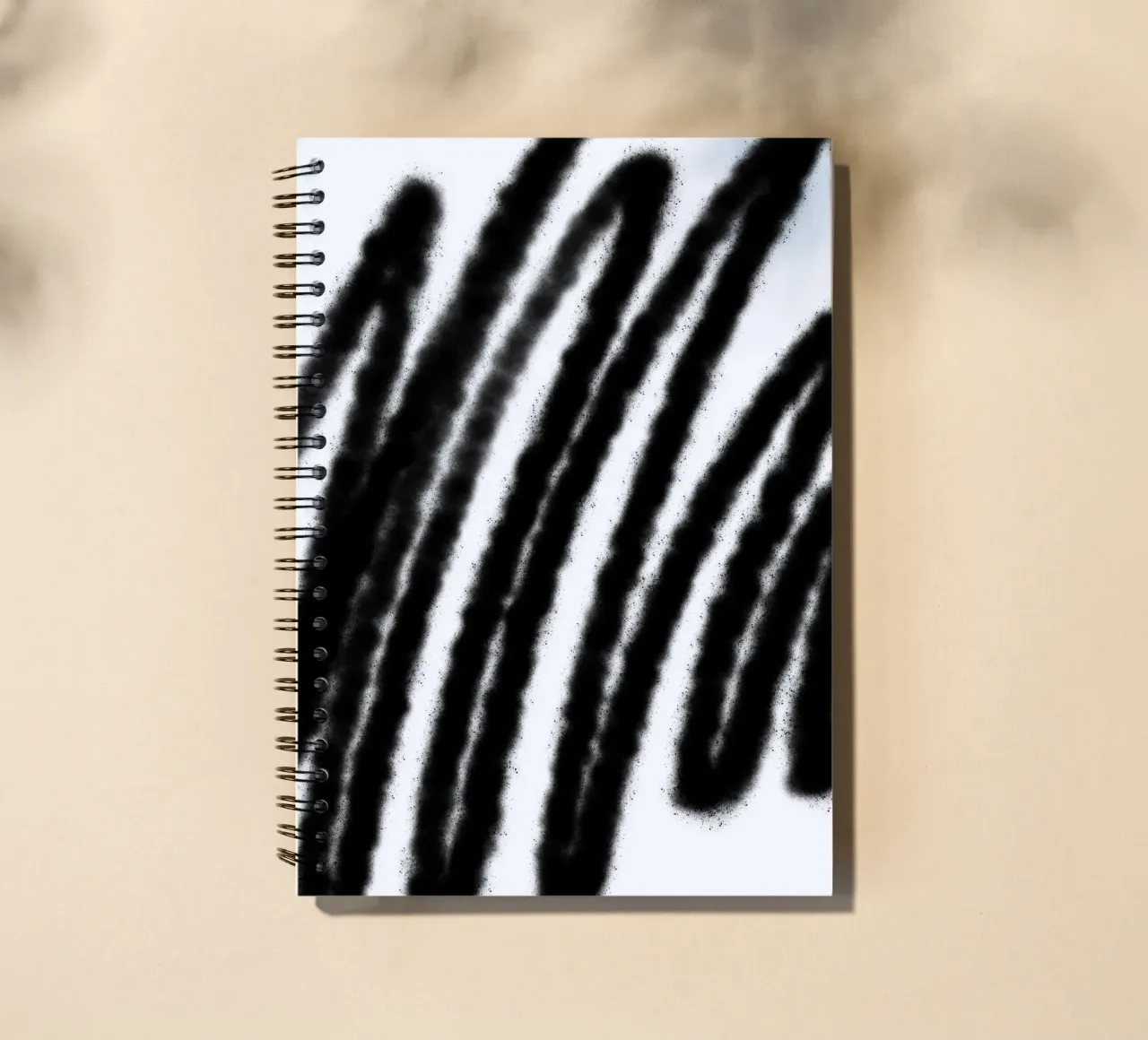 Black on White Abstract spiral notebook by Studio B