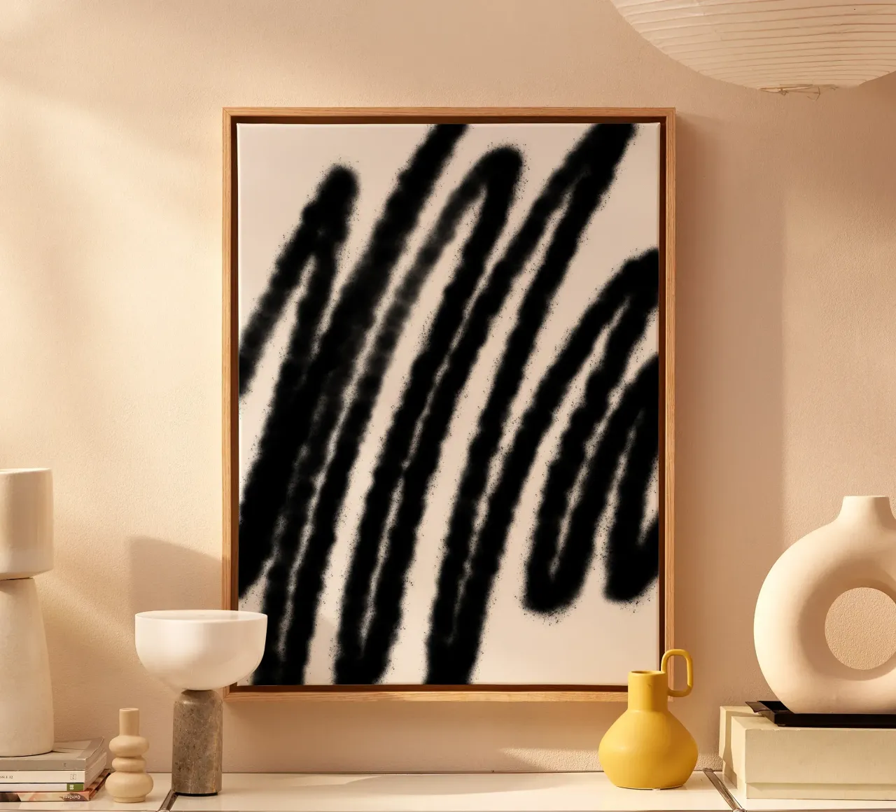 Black on White Abstract canvas by Studio B