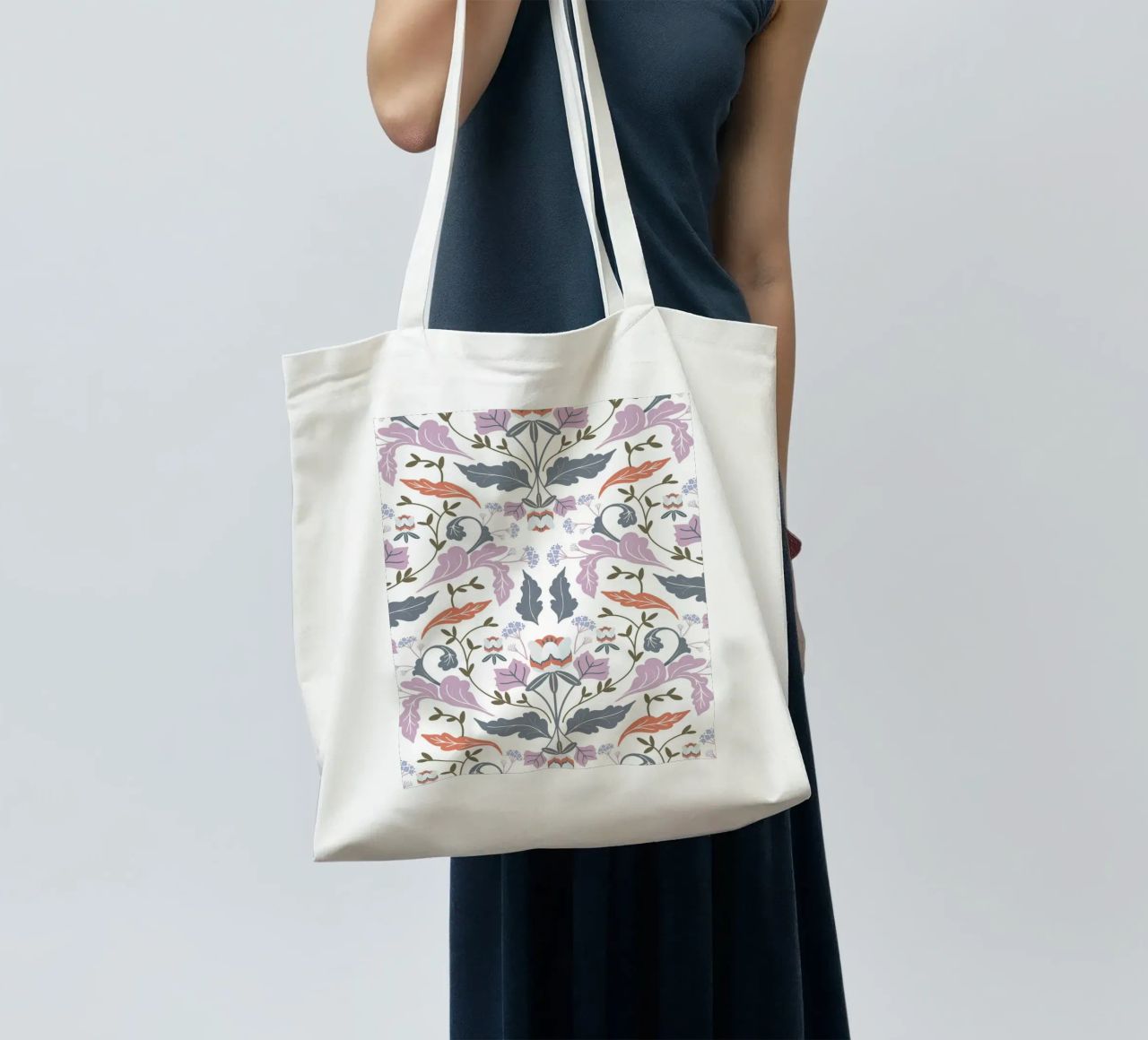 Victorian Tulip Tree Pattern borsa in juta da anisillustration