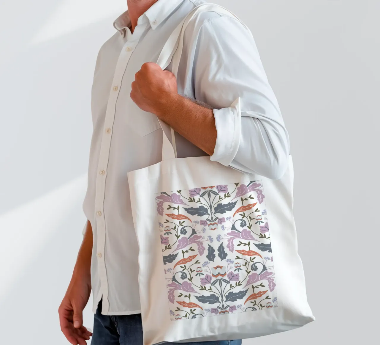 Victorian Tulip Tree Pattern borsa in juta da anisillustration