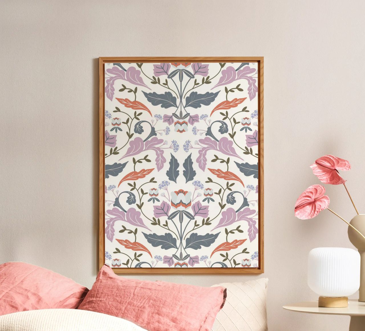 Victorian Tulip Tree Pattern alluminio dibond da anisillustration