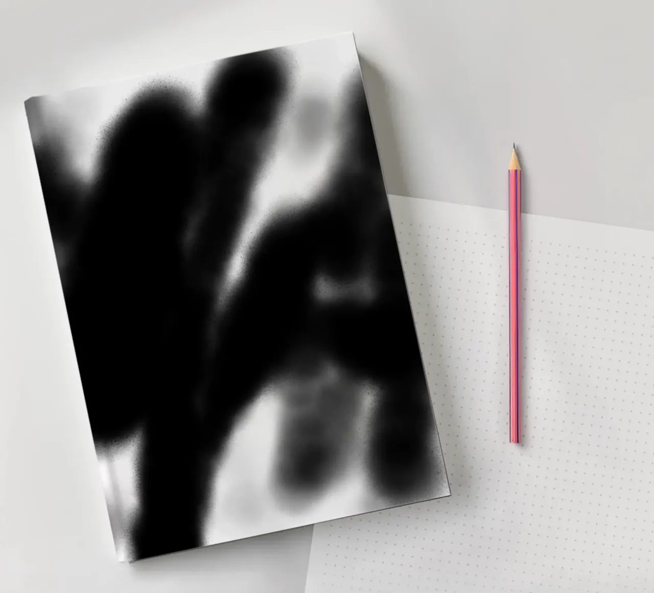 Hazy Black & White Abstraction notebook by Studio B