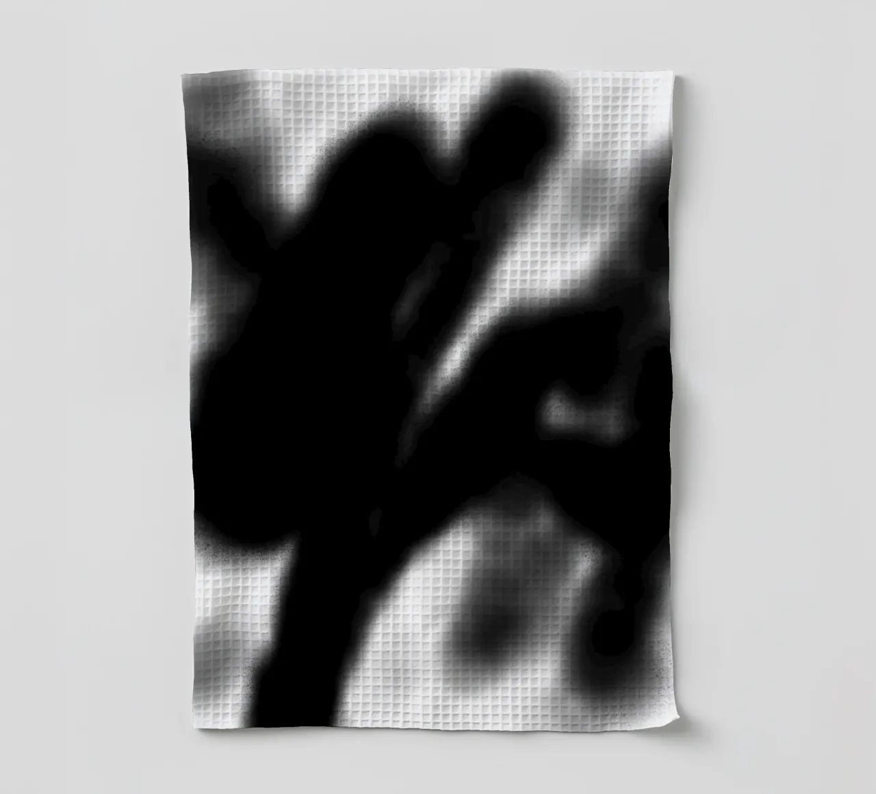 Abstraction brumeuse en noir et blanc torchon de Studio B