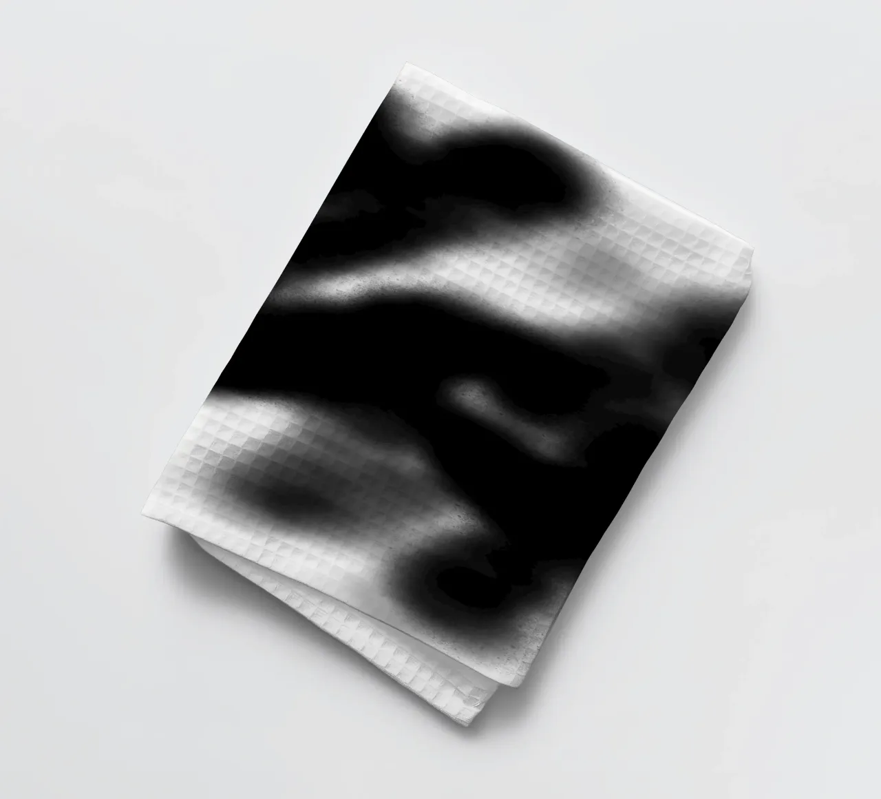 Abstraction brumeuse en noir et blanc torchon de Studio B