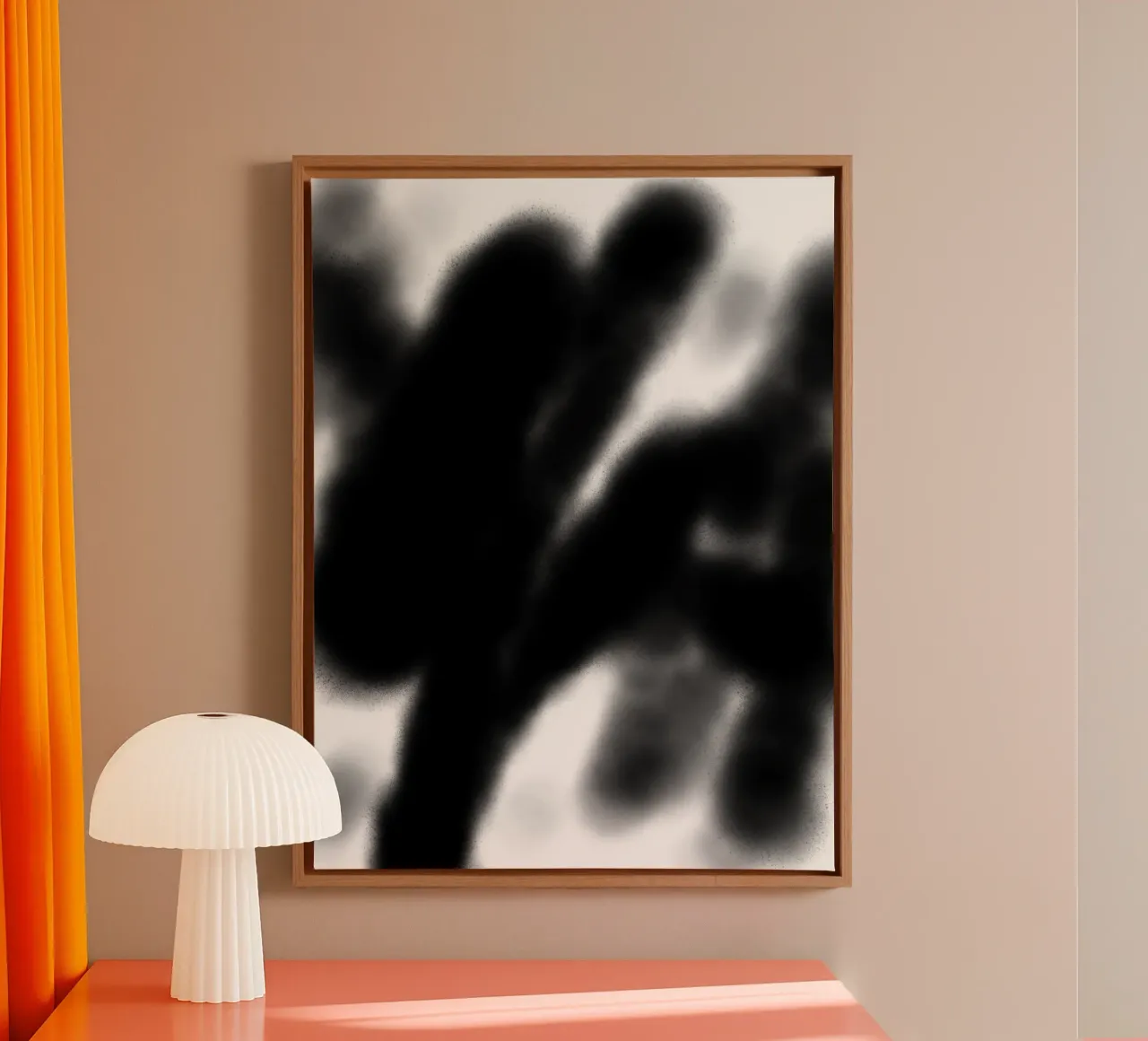 Wazige zwart-wit abstractie canvas van Studio B