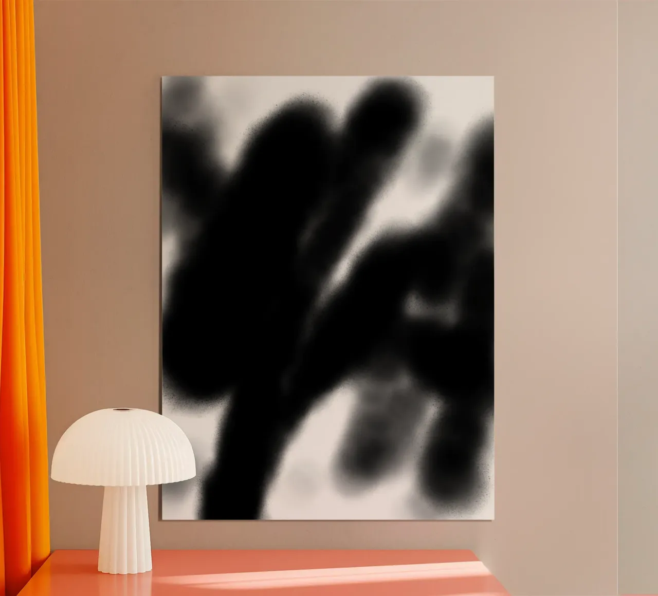 Astrazione in bianco e nero poster con telaio in legno da Studio B