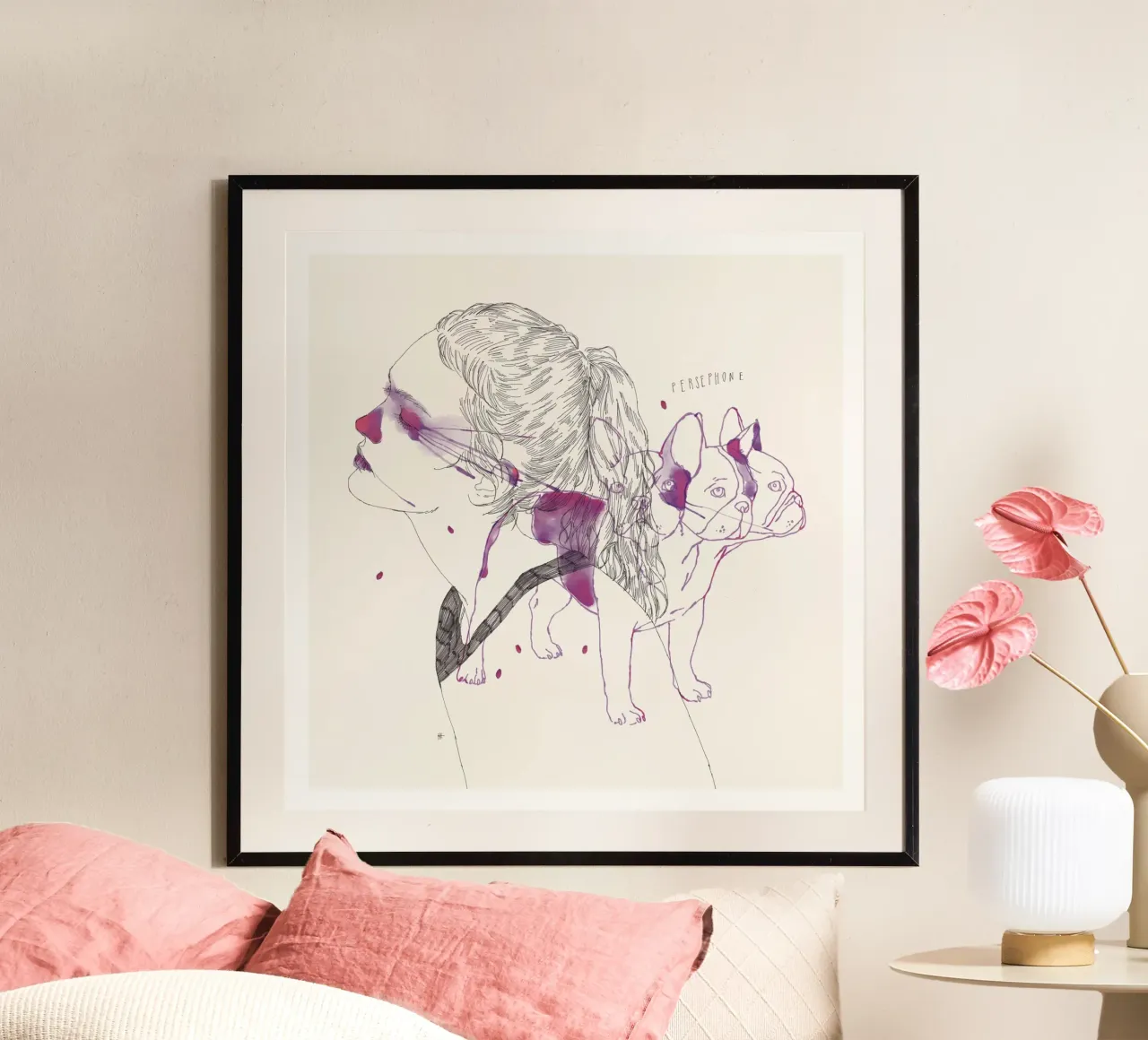 Persephone poster con telaio in legno da Manuel Rebollo