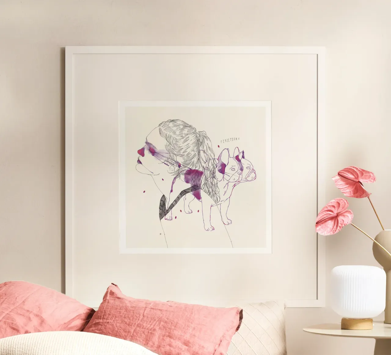 Persephone poster con telaio in legno da Manuel Rebollo