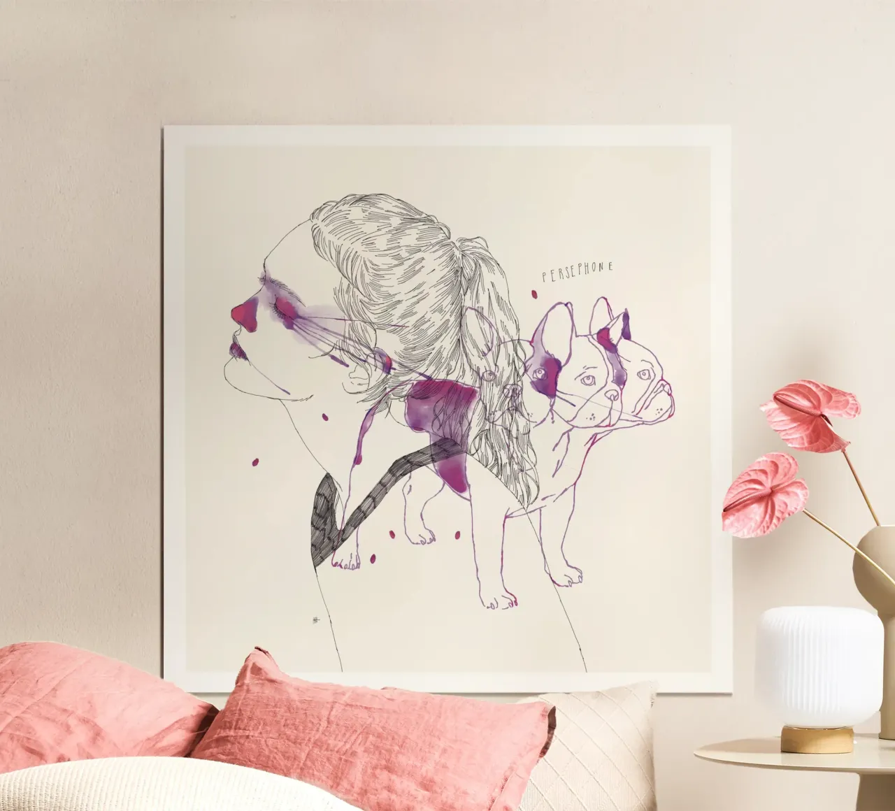 Persephone poster con telaio in legno da Manuel Rebollo