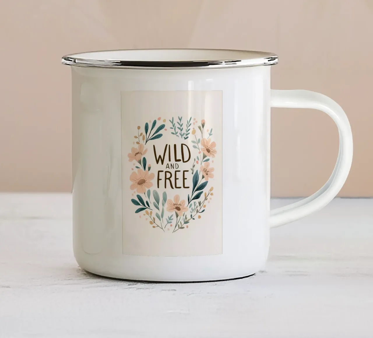 Wild And Free (Version 1) emaille mok van treechild