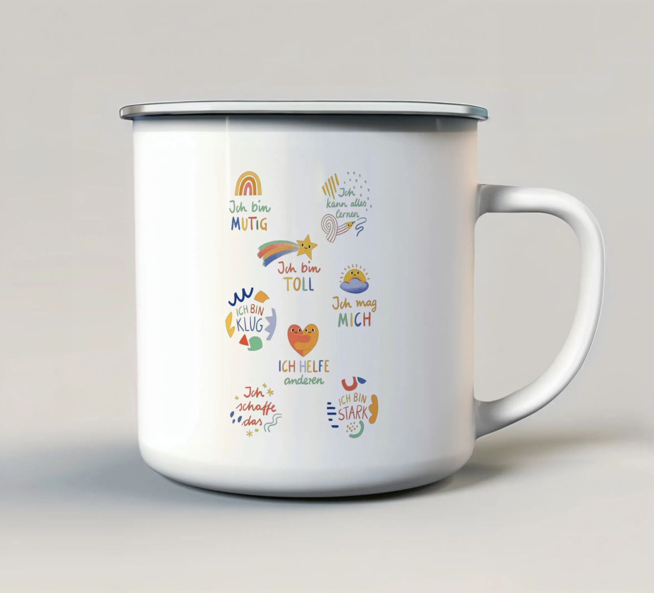 Affirmationen tazza in smalto da VIERUNDFÜNFZIG