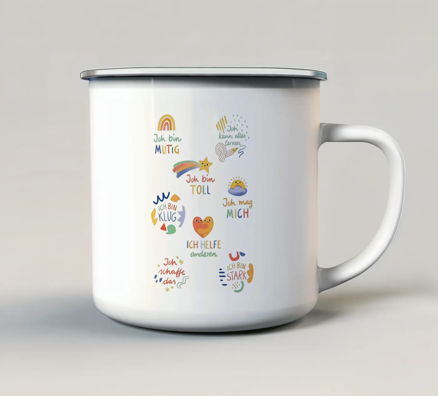 Affirmationen tazza in smalto da VIERUNDFÜNFZIG