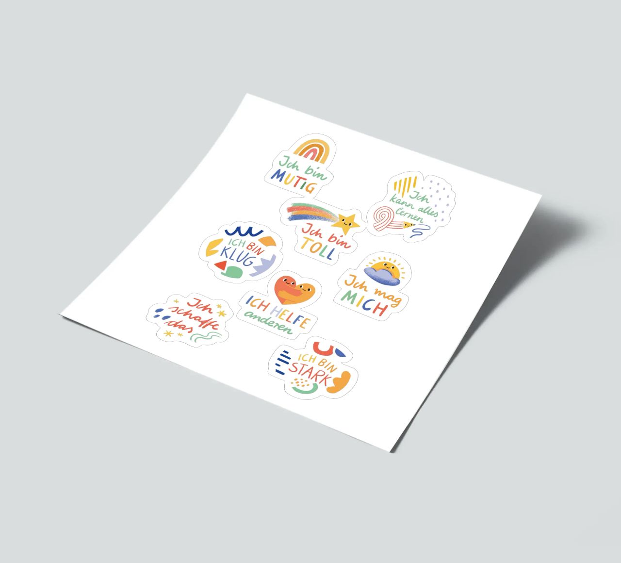 Affirmationen Stickerbogen von VIERUNDFÜNFZIG