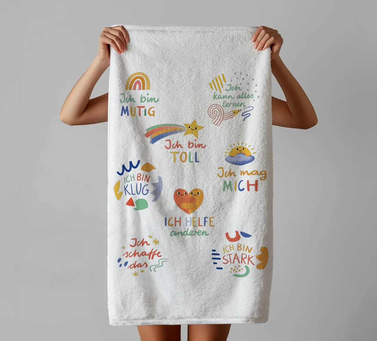 Affirmationen towel by VIERUNDFÜNFZIG