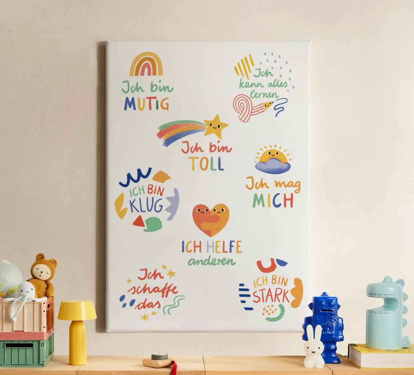 Affirmationen canvas van VIERUNDFÜNFZIG