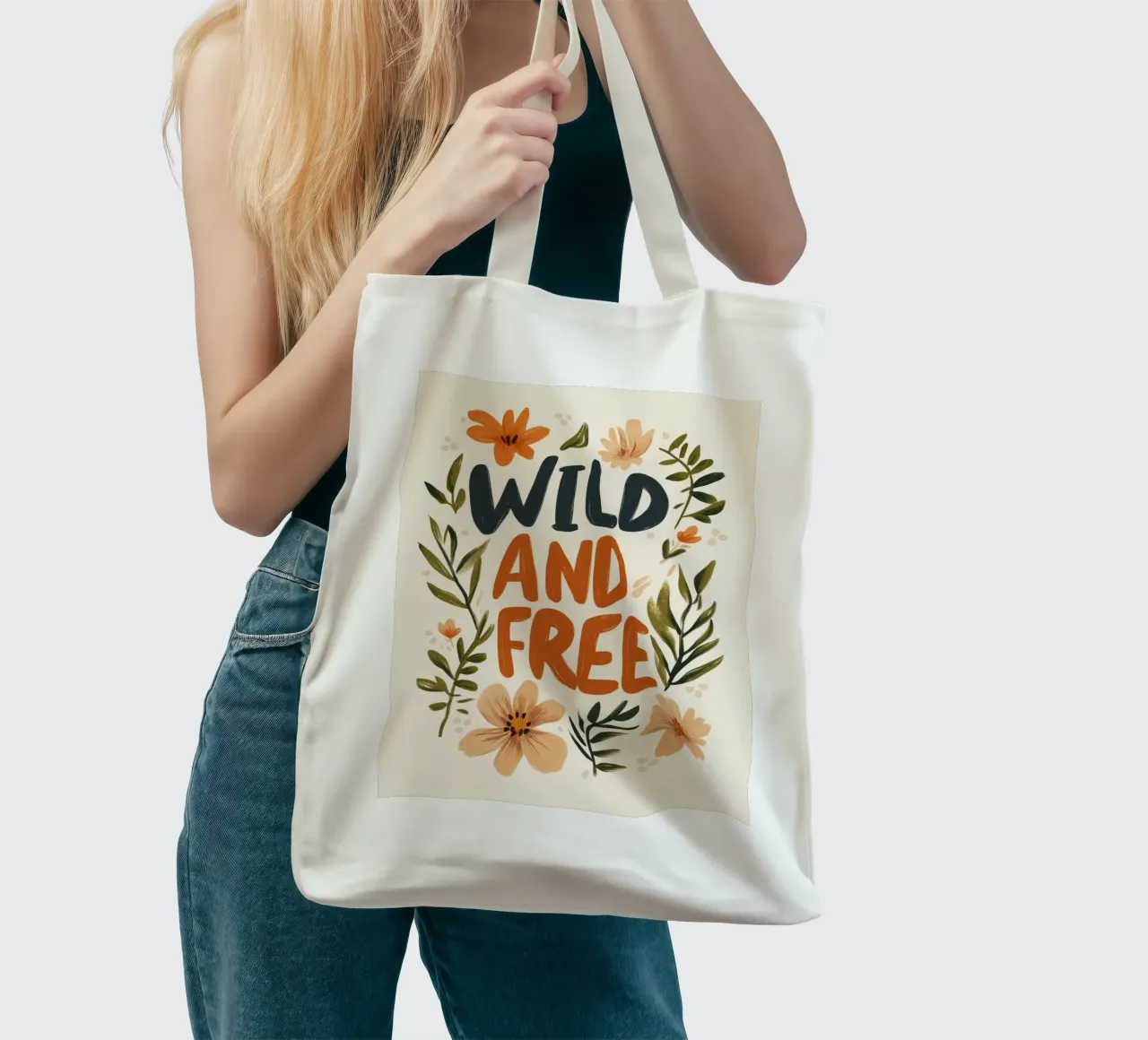 Wild And Free (Version 2) borsa in juta da treechild