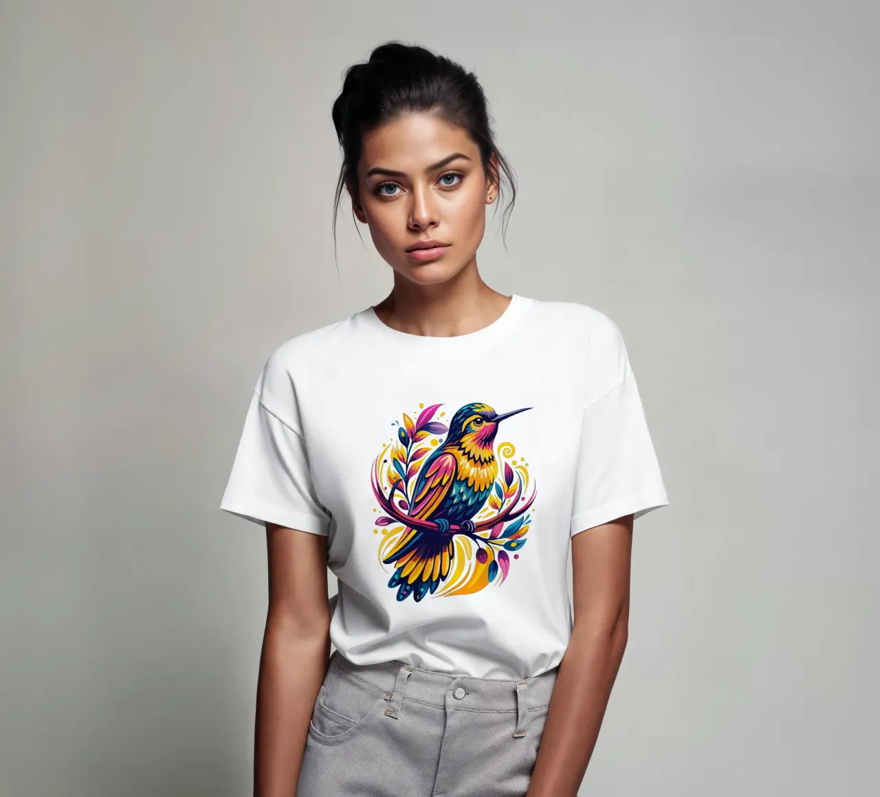 Illustrazione di colibrì colorati - Arte naturalistica stravagante t-shirt da Artnesia