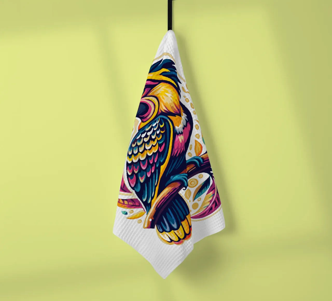 Illustration de calao - Oiseau coloré et tropical torchon de Artnesia