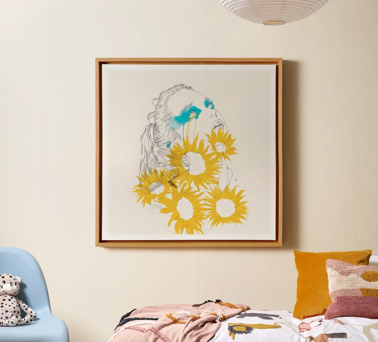 Clytia canvas met Baklijst van Manuel Rebollo