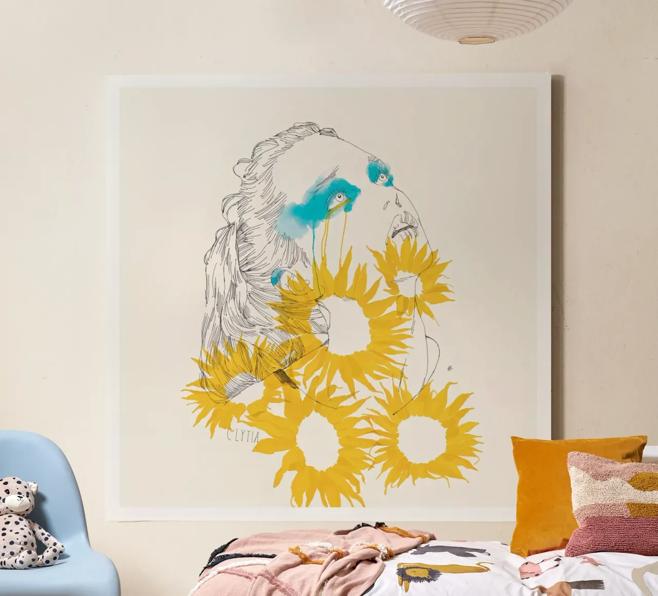 Clytia canvas met Baklijst van Manuel Rebollo