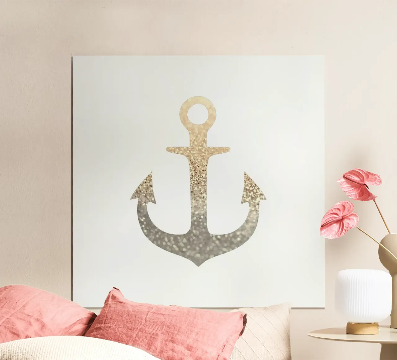 Gold Anchor poster con telaio in legno da Monika Strigel