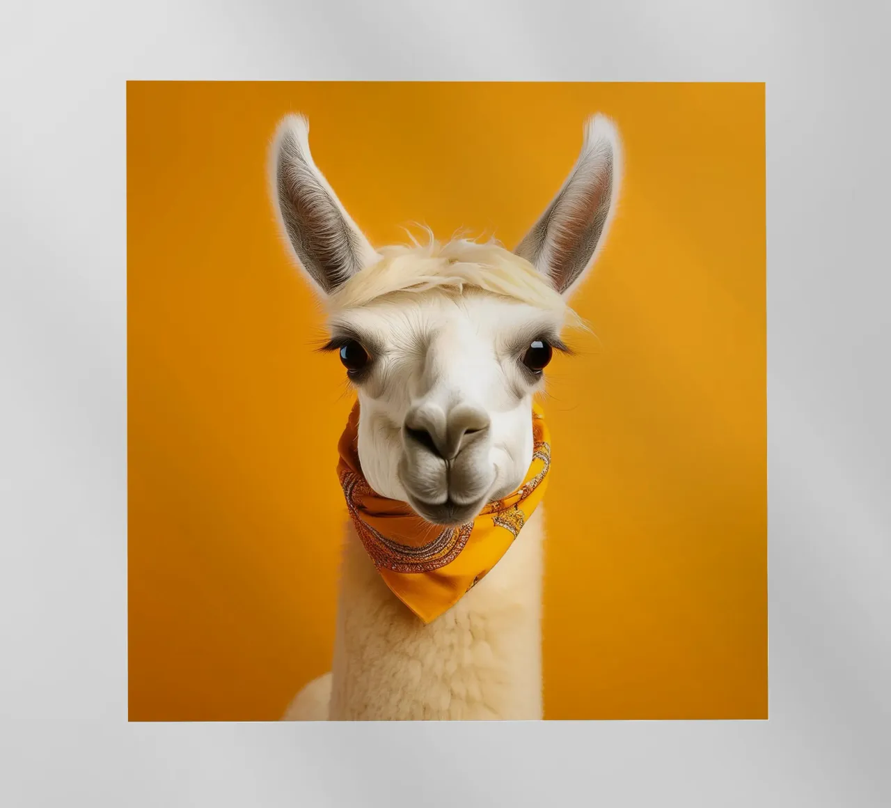 Lama bianco con bandana pellicola backlit da FlexiDesignsByK