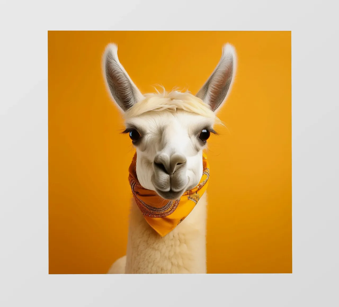 Lama bianco con bandana pellicola backlit da FlexiDesignsByK