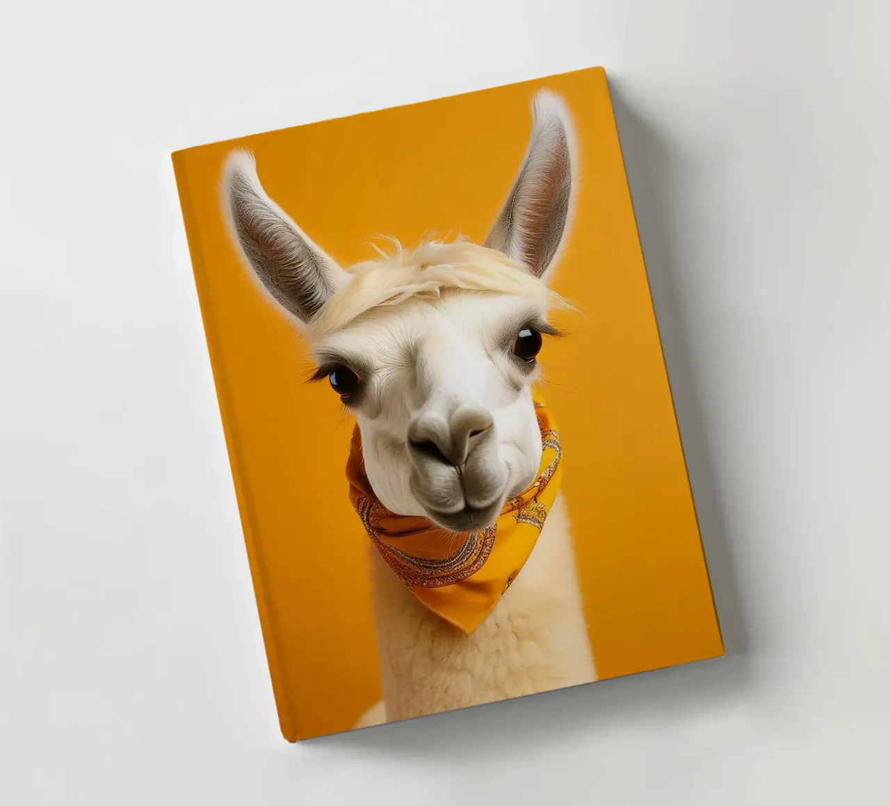 White Llama with Bandana notebook by FlexiDesignsByK
