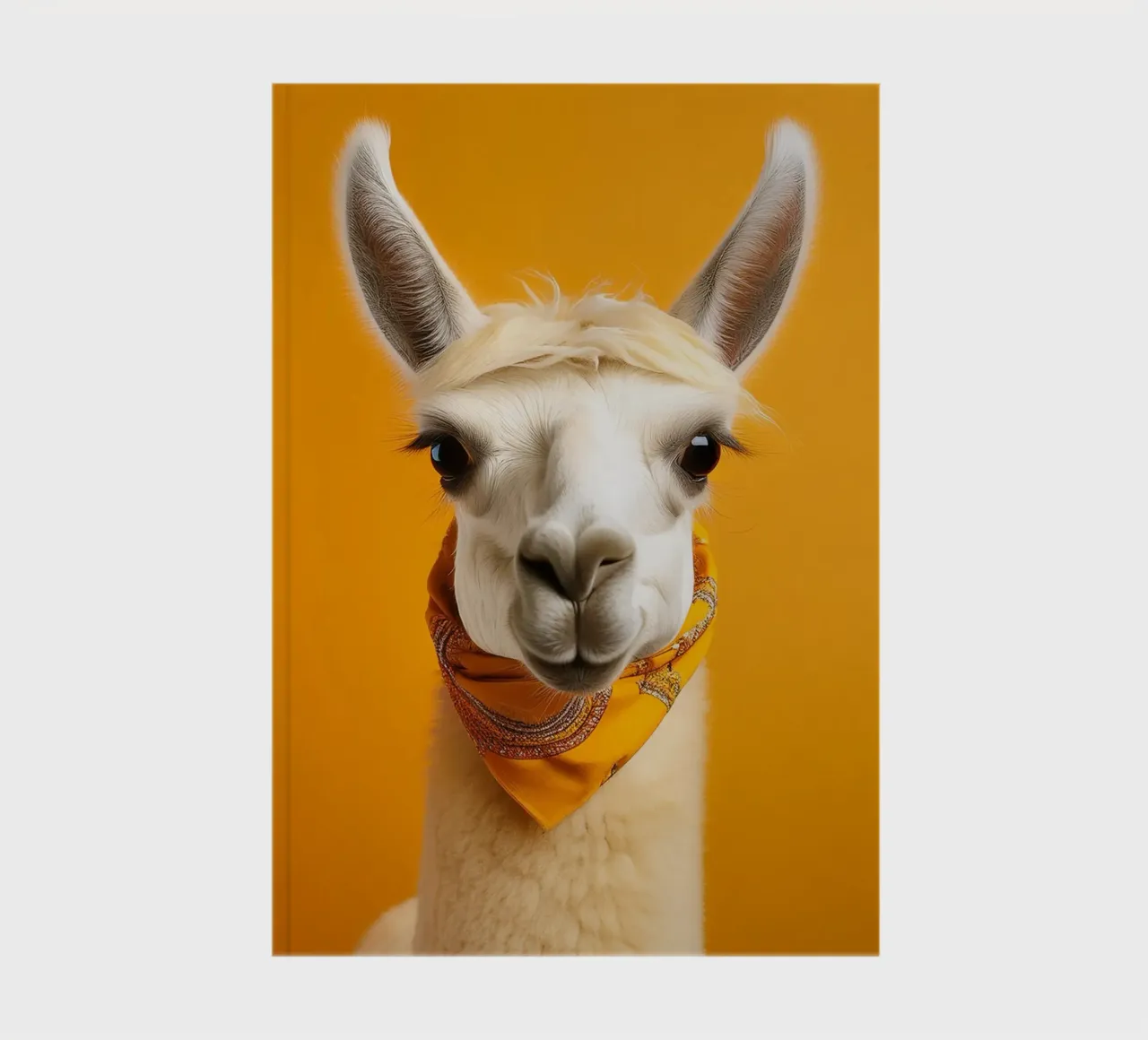 White Llama with Bandana notebook by FlexiDesignsByK