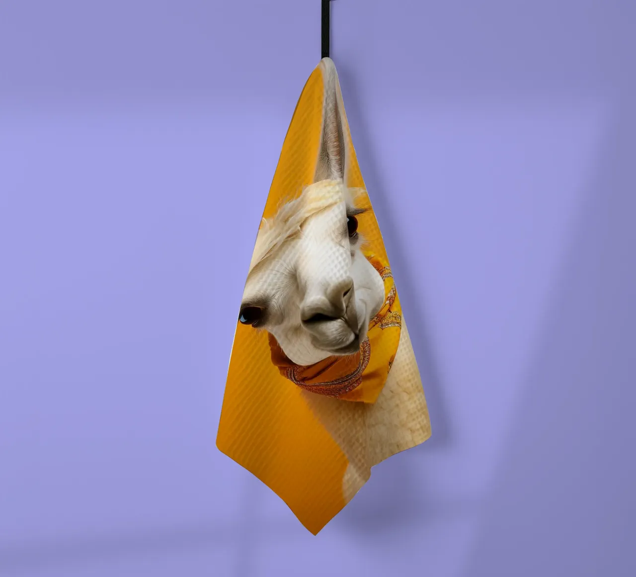 Lama bianco con bandana canovaccio da cucina da FlexiDesignsByK