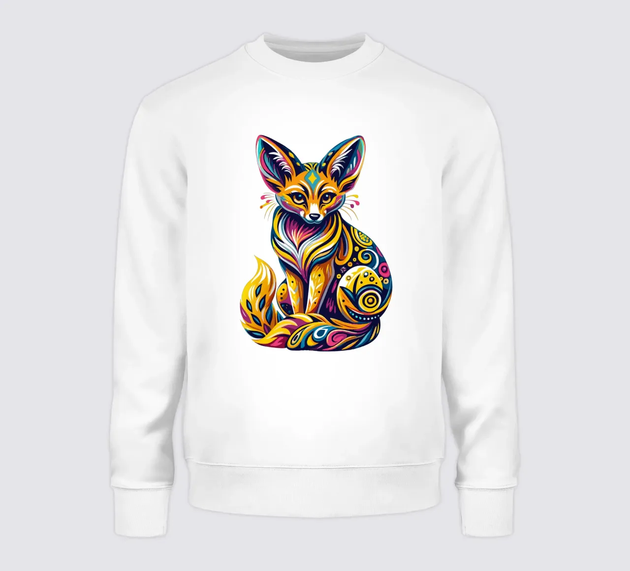 Illustrazione vibrante di una volpe Fennec - Colorata e stravagante Des felpa da Artnesia
