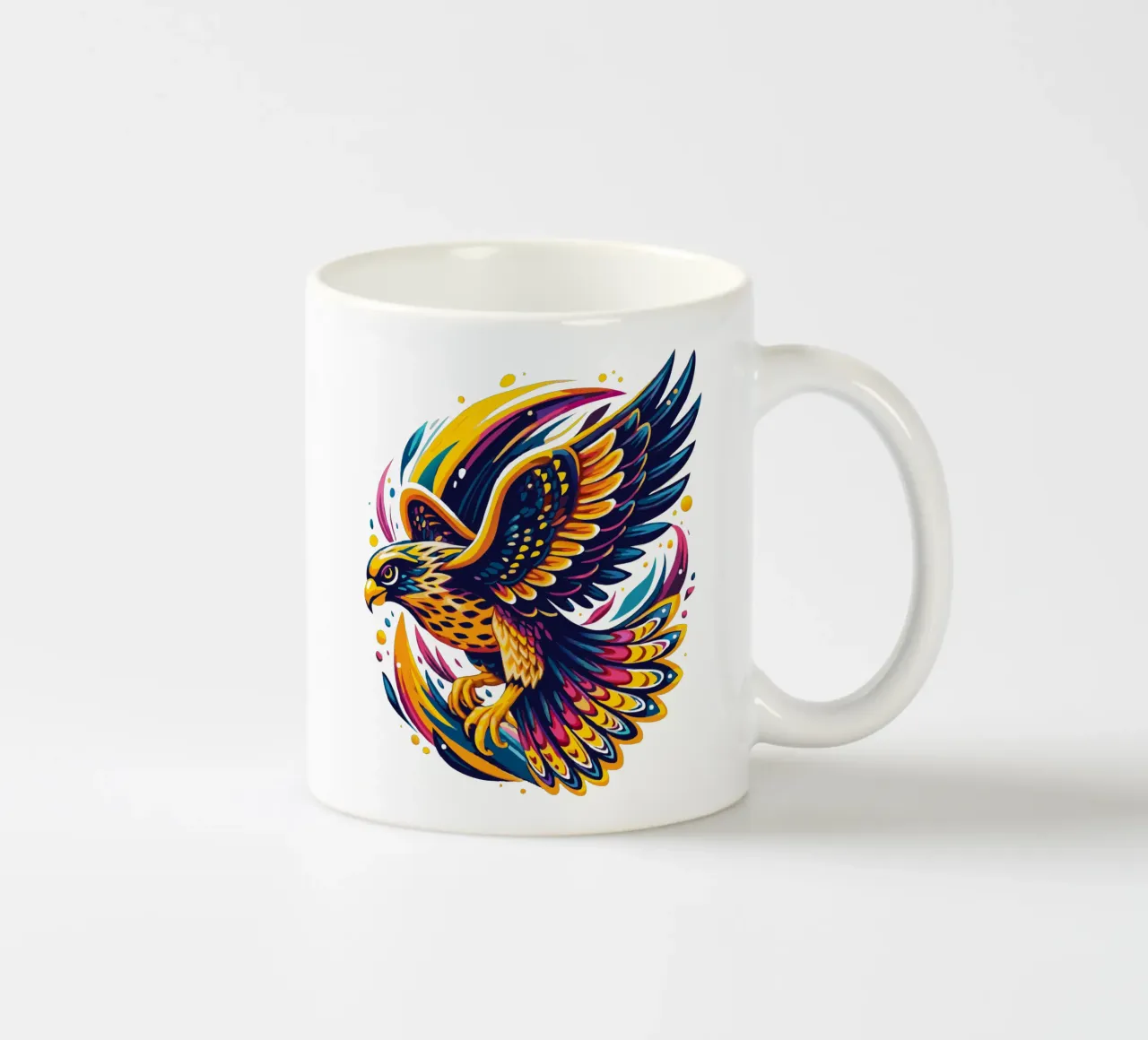 Illustrazione di un falco maestoso tazza in ceramica da Artnesia