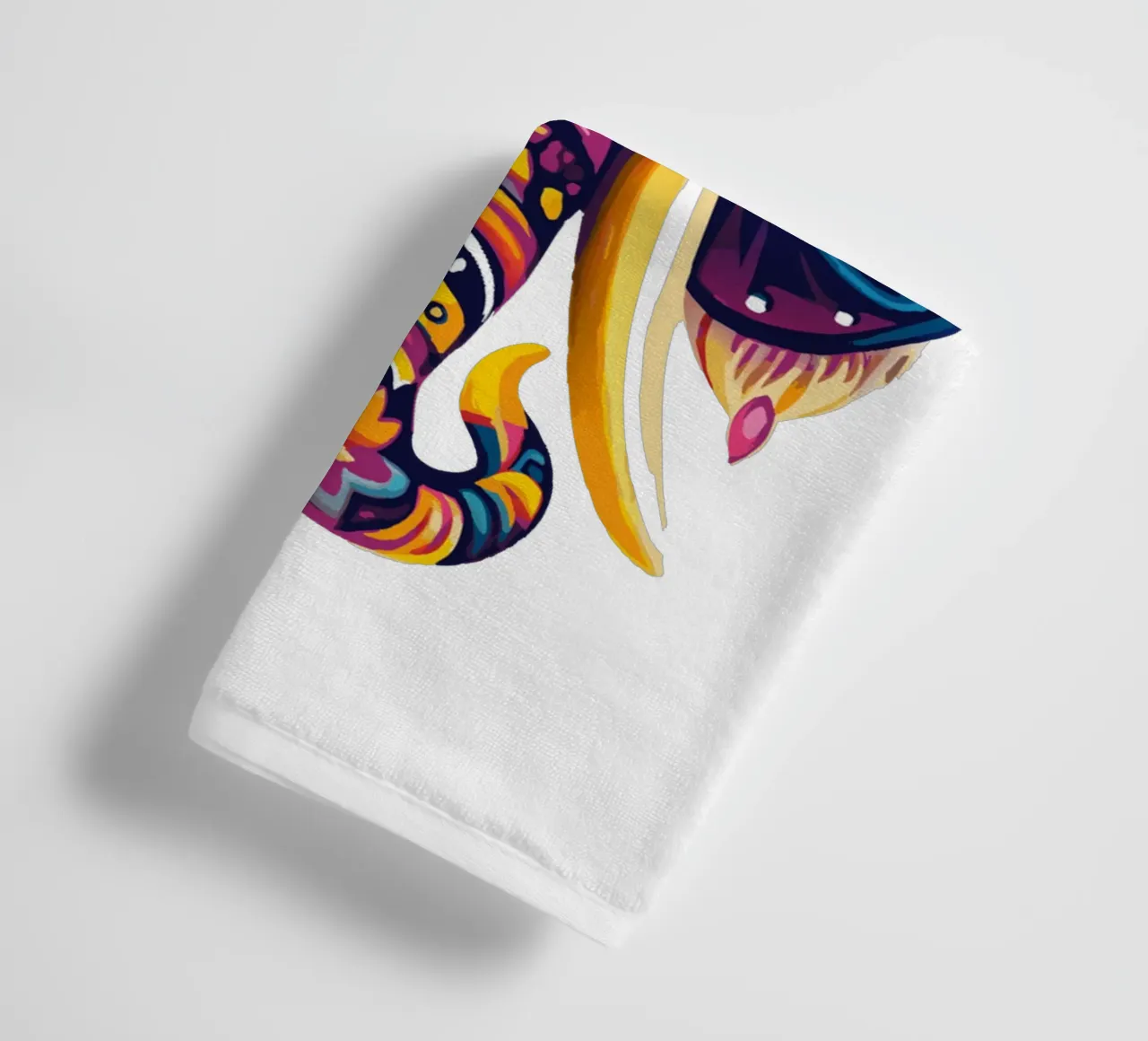 Colorful Elephant Illustration - Vibrant Wildlife Art towel by Artnesia