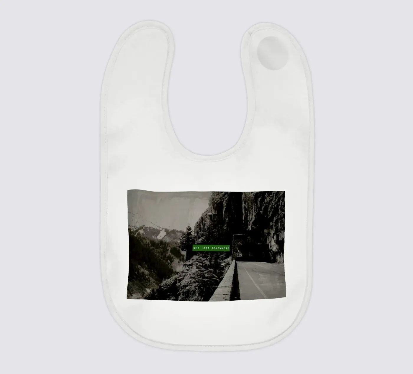 Get Lost Somewhere baby bib by Leah Flores