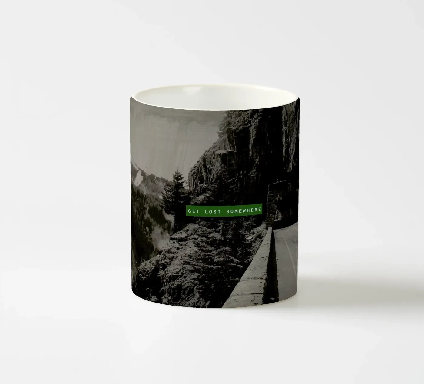 Get Lost Somewhere ceramic mug by Leah Flores