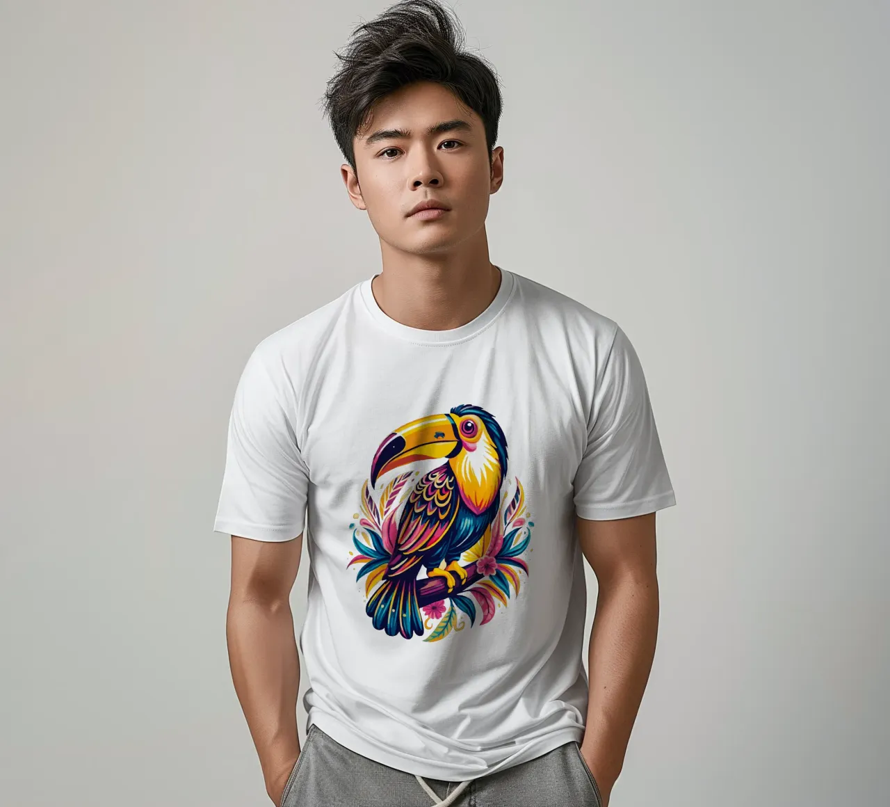Toucan Illustration - Colorful and Exotic Tropical Bird Art camiseta de Artnesia