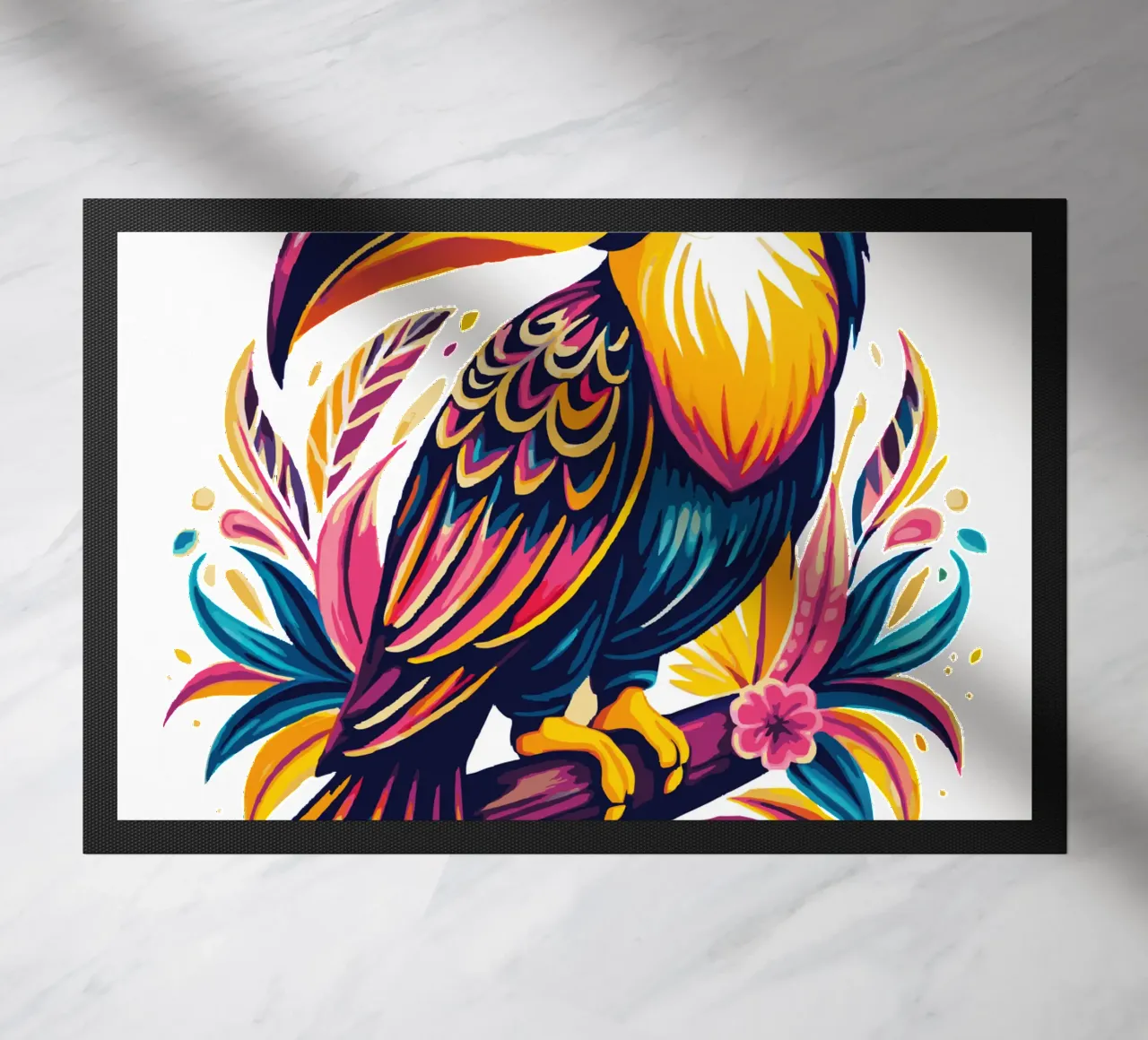 Toucan Illustration - Colorful and Exotic Tropical Bird Art zerbino da Artnesia
