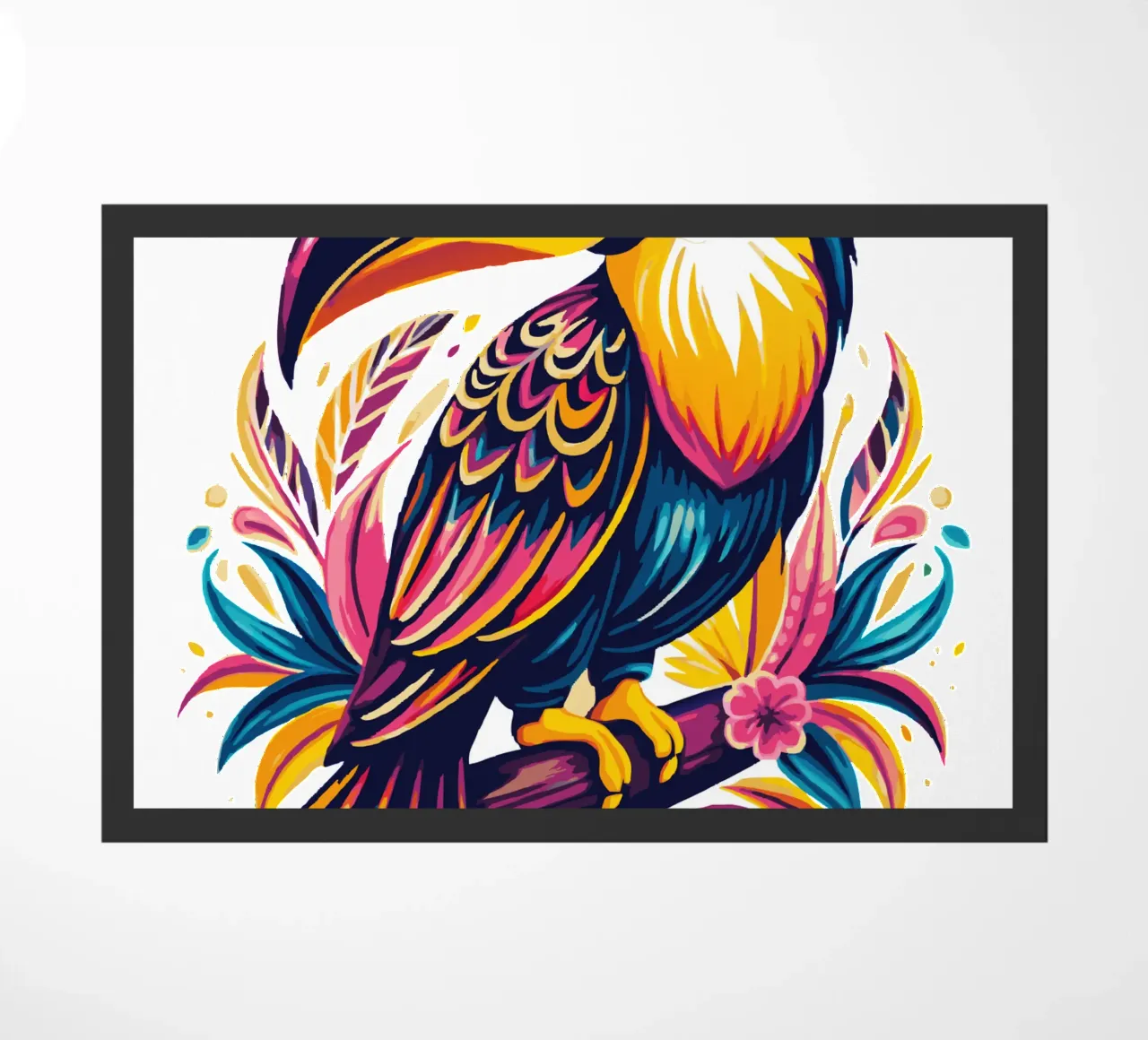 Toucan Illustration - Colorful and Exotic Tropical Bird Art zerbino da Artnesia