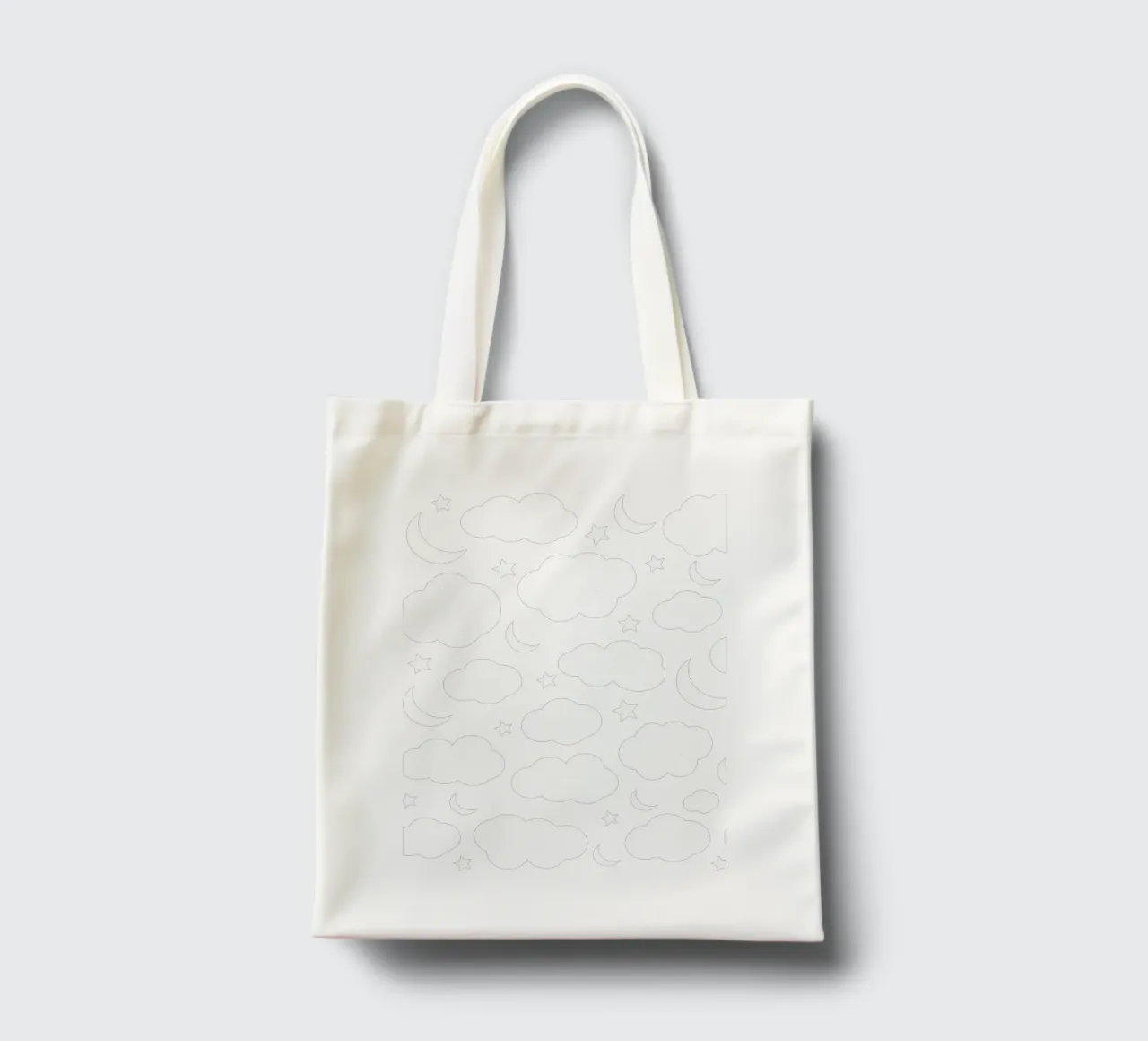 Puffy clouds night sky with moon borsa in juta da baobabprintstore