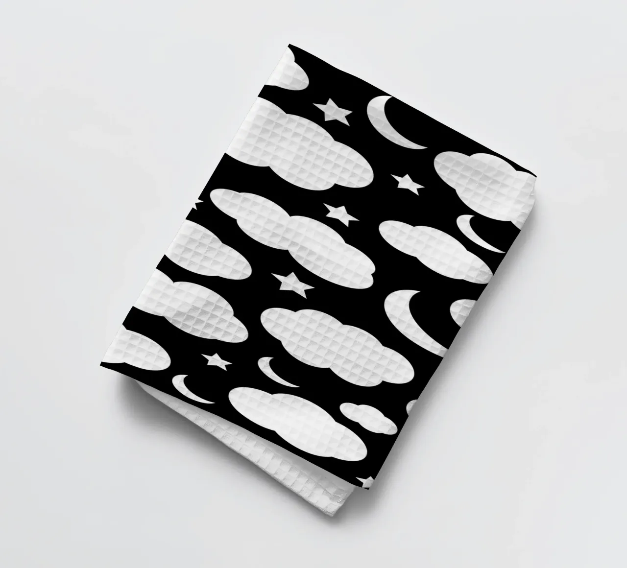 Puffy clouds night sky with moon canovaccio da cucina da baobabprintstore
