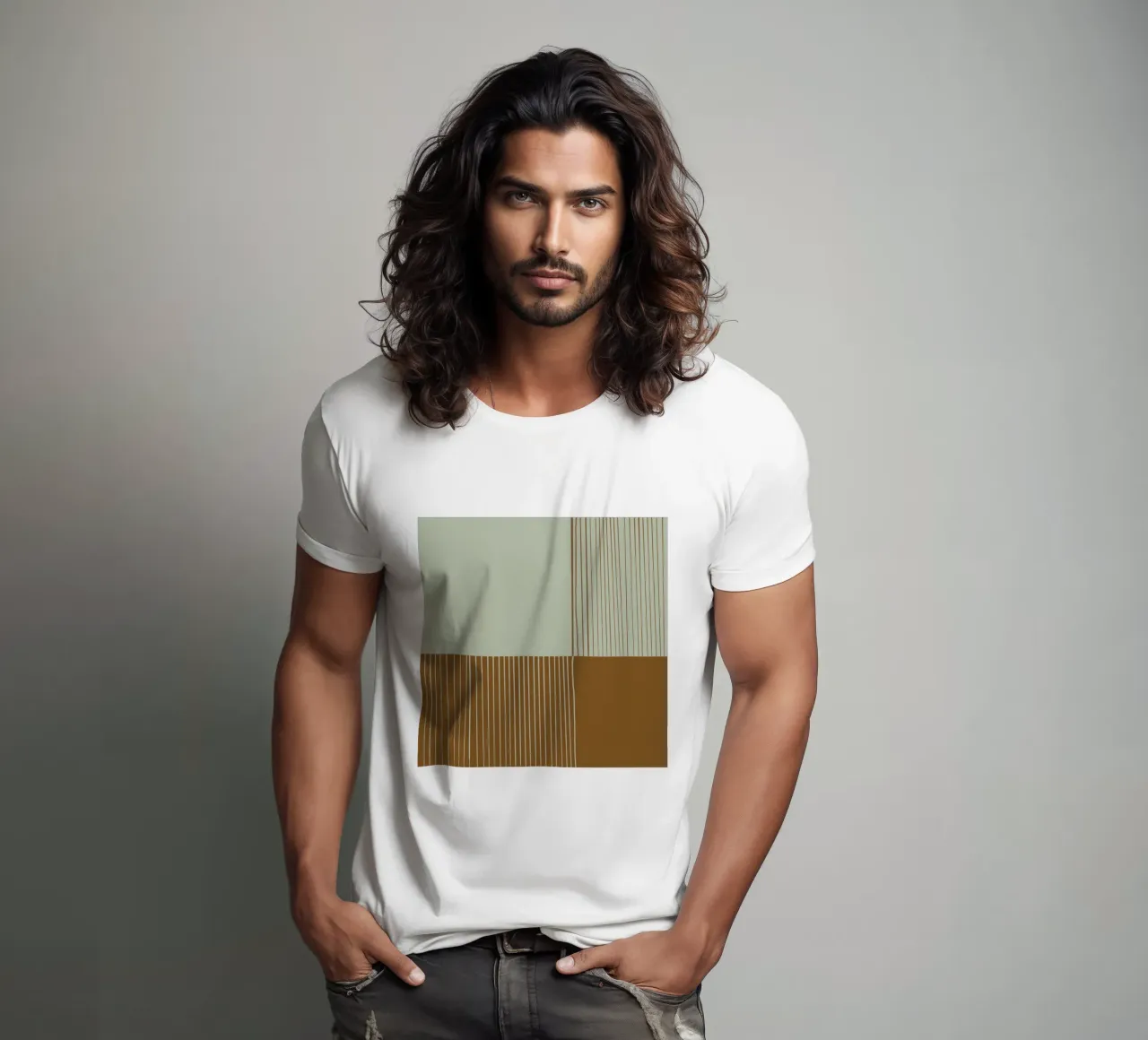 Linien - Braun Erdige Farben T-Shirt von nileshkikuuchise