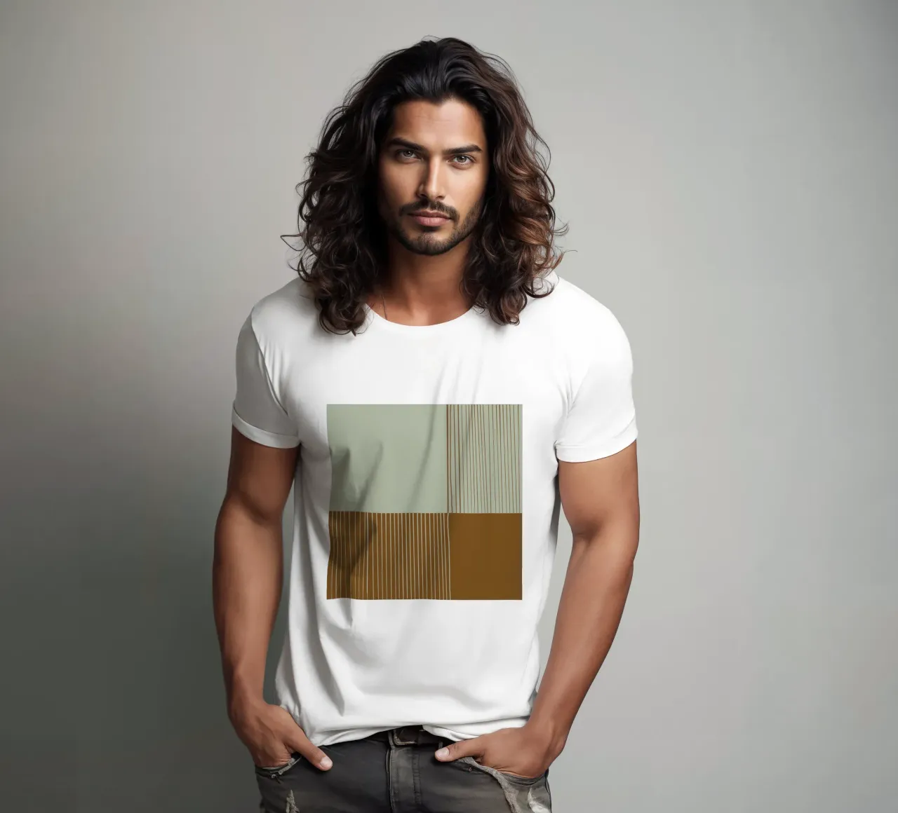 Linee - Colori marroni e terrosi t-shirt da nileshkikuuchise