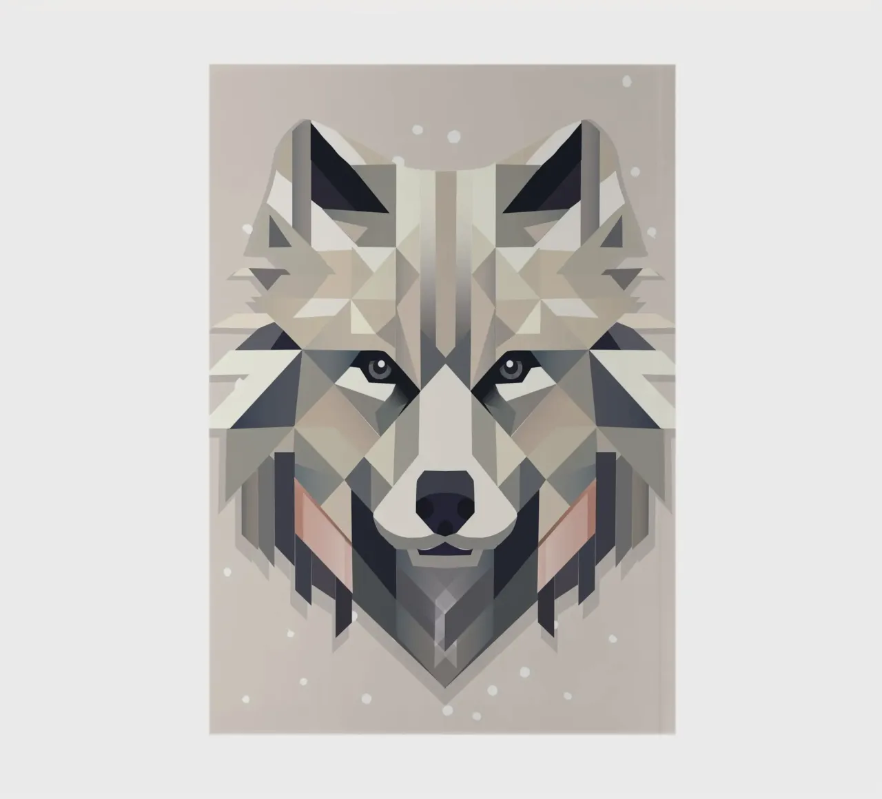 Geometric white wolf - Modern art for animal lovers notebook by namosh