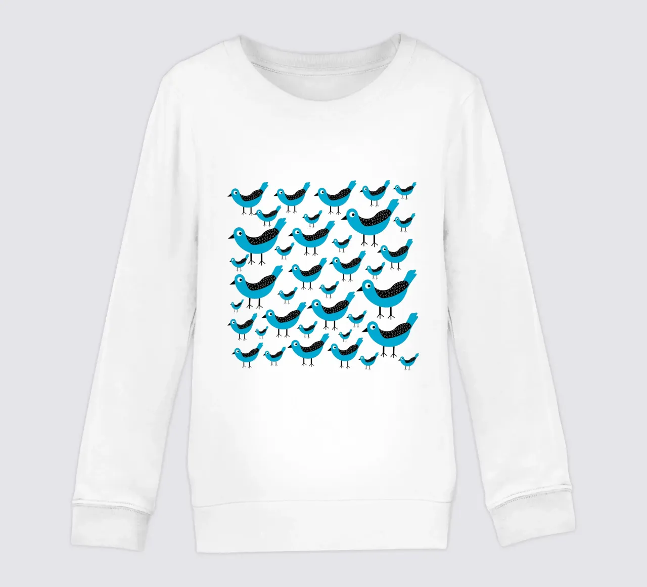 Blue birds pattern felpa bambino da baobabprintstore