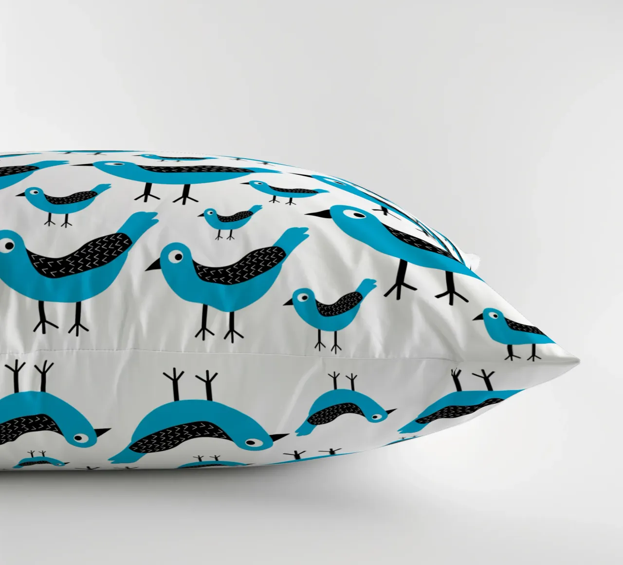 Blue birds pattern cuscino da baobabprintstore