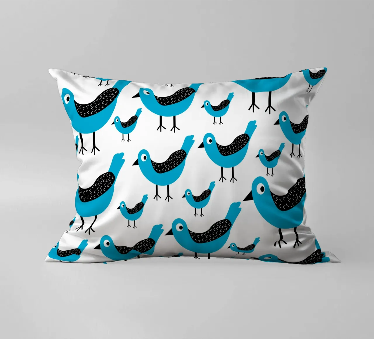 Blue birds pattern cuscino da baobabprintstore