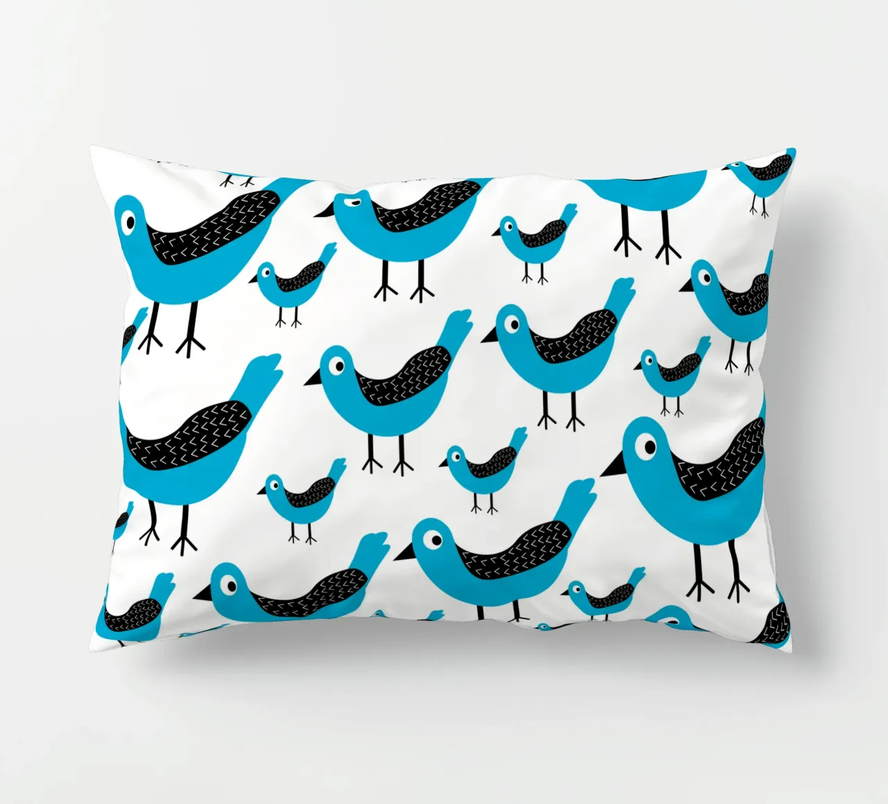 Blue birds pattern cuscino da baobabprintstore